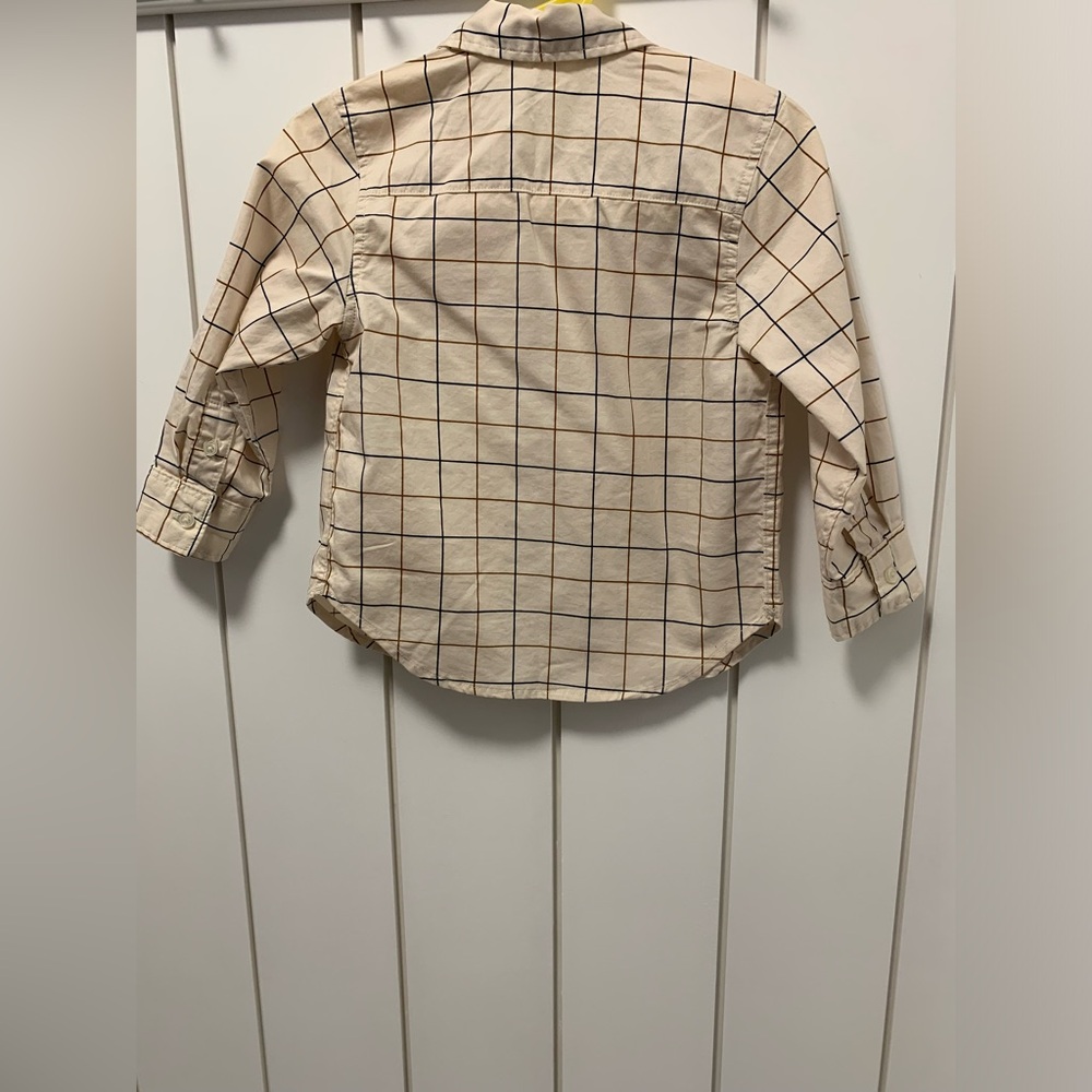 💜2/$30 H&M Cotton Shirt - Cream and Blue - Picture 6 of 6